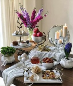 چیدمان افقی سفره هفت سین