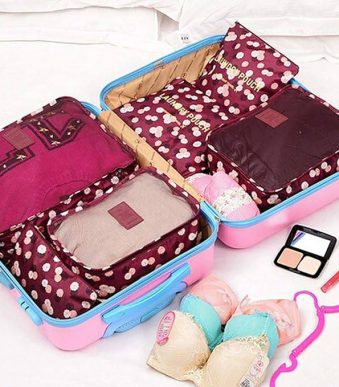 پکینگ چمدانی ۶ تیکه Travel طرح‌دار