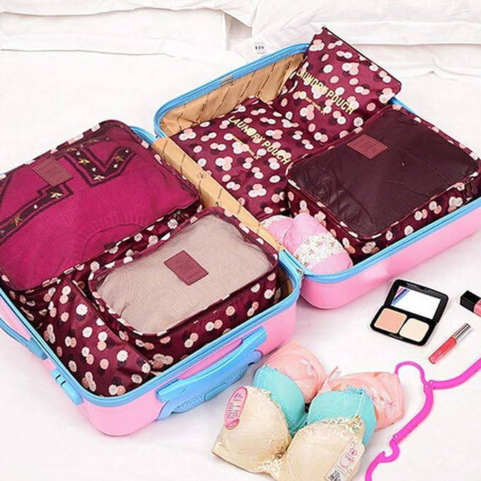 پکینگ چمدانی ۶ تیکه Travel طرح‌دار