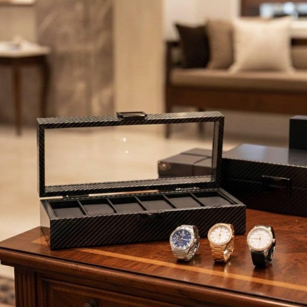 باکس ساعت ۶ عددی فیبر کربن