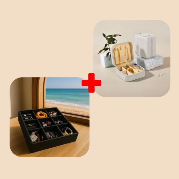 پک (نظم دهنده جواهرات + جعبه جواهر چرمی)