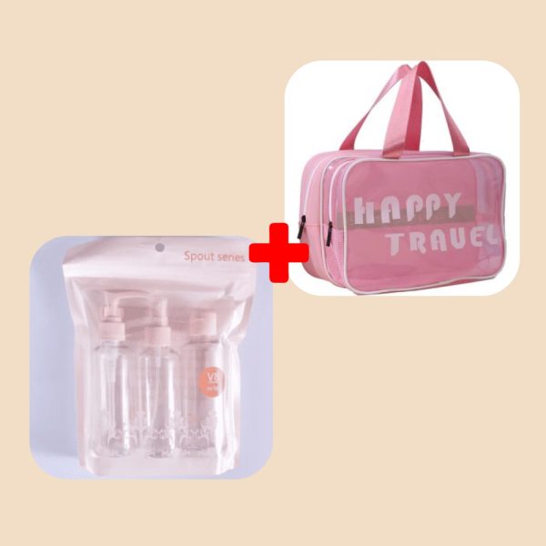 پک (واش‌ بگ دو زیپ – پک ۳تایی بطری لوازم آرایشی)