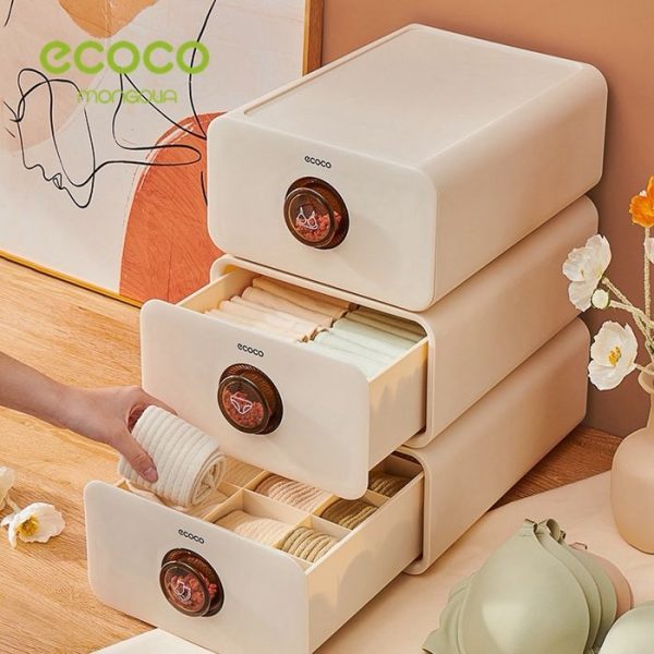 نظم دهنده کشویی لباس زیر و جوراب ecoco مدل E2340 + خوشبوکننده