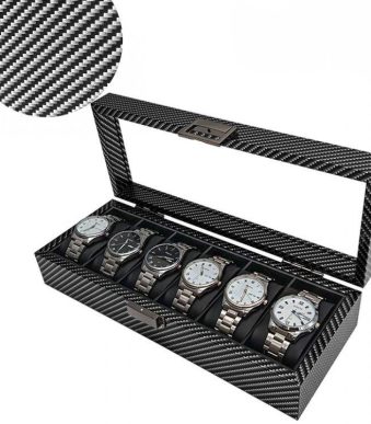 باکس ساعت ۶ عددی فیبر کربن