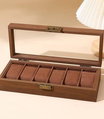 باکس ساعت ۶ عددی چوبی