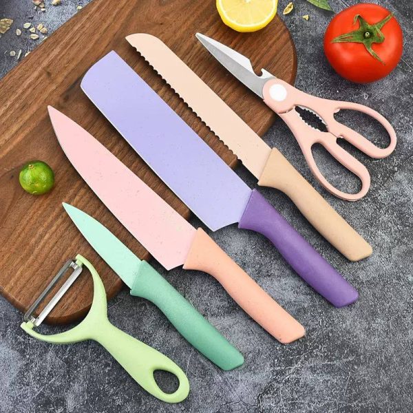 ست ۶ تکه چاقو و پوست کن و قیچی