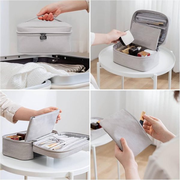 کیف لوازم آرایش مسافرتی دوتکه +بگ داخلی جداشونده